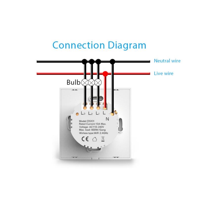 Home Wall Smart Wireless Panel Used with Zigbee Gateway APP Control 1/2/3 Gang EWelink WiFi Smat Switch EU Standard