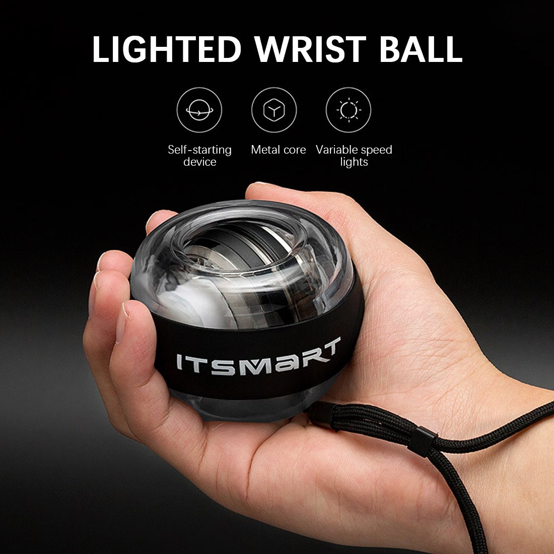 LED light exercise gyroscope powerball Self-starting wrist force jawzrsize ball Trainer forearm muscle relax multi gym equipment