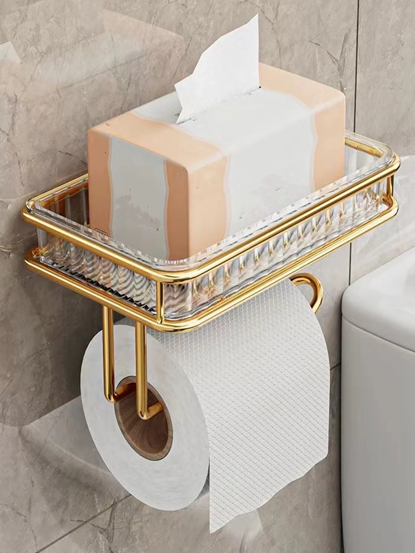 Lichte luxe badkamer tissue box rack gratis ponsen muur hangende badkamer toilet muur aromatherapie papierlade