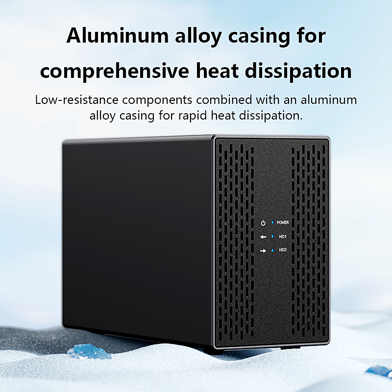 Blueendless Dual Bay RAID hard disk 3.5 USB 3.0 External Type C Dual Hard Drive Enclosure SATA Array box HDD Server Case hdd