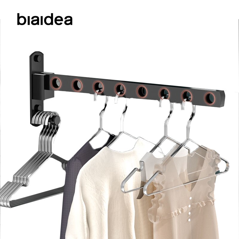 Colgador de ropa plegable, Perchero de secado montado en la pared, perchero móvil para balcón, armario, organización del ahorro de espacio para el hogar