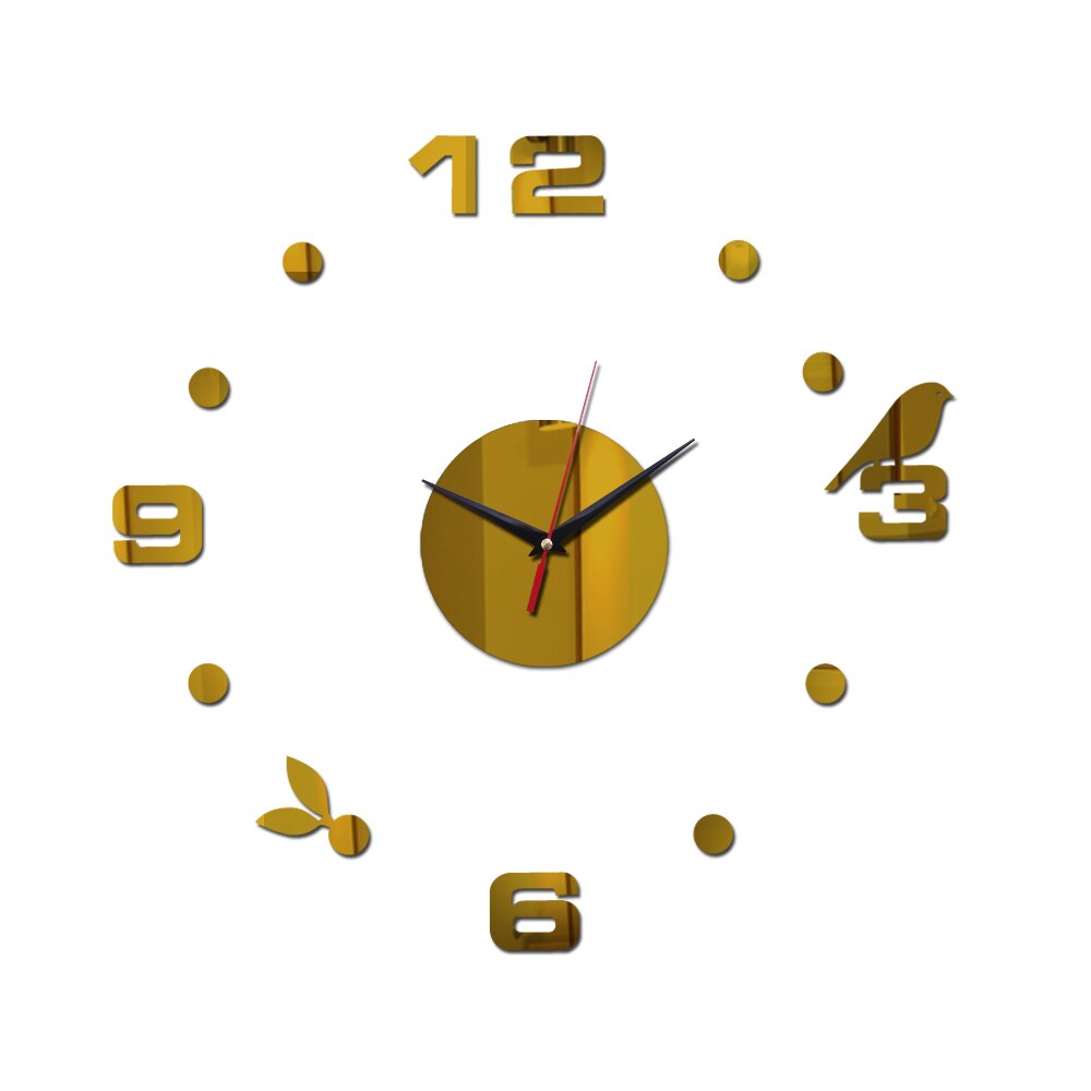 wall clock large decorative wall clocks home decor diy clocks living room reloj mural sticker: DIY-301 Gold