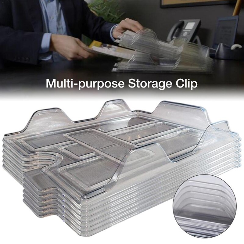 10pcs/set File Storage Rack Document Organizer A4 Desk Storage Box Stackable Magazine Paper Folder Paper Office Organizer Tray