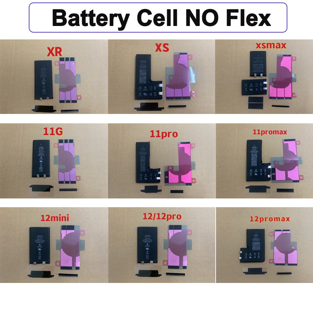 Rechargeable Battery Cell No Flex For iPhone XR XS 11 Pro 12 13 Max Mini Phone Repair Tools Corby Bolts Kit Sets