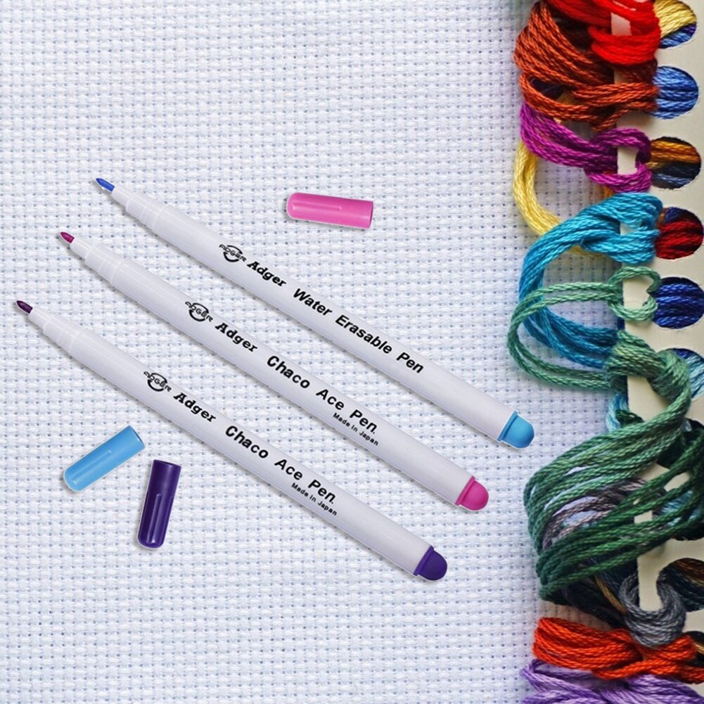 4Pcs Water Uitwisbare Pennen Stof Markering Potlood Grommet Inkt Oplosbare Markers Grommet Inkt Handwerken Patchwork Diy Naaien Gereedschap