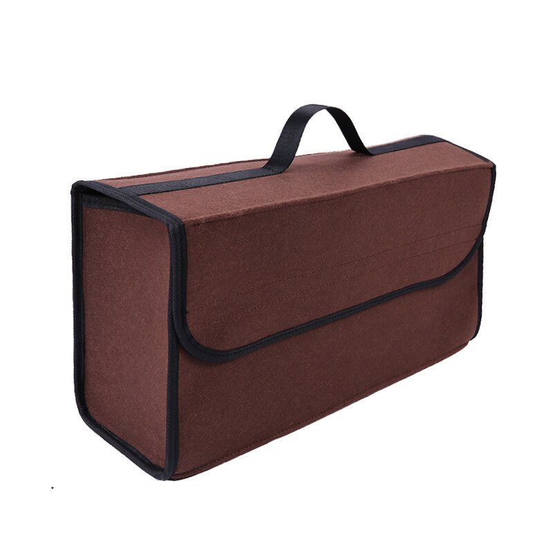 Car Back Seat Storage Box Trunk Bag Vehicle Automotive Tool Multi-use Tools Organizer For Trunk Carpet Folding Emergency Box: coffe