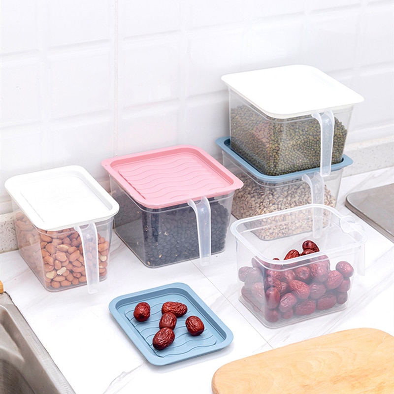 Kitchen Refrigerator Storage Box With Handle Food Container Transparent Keeping Egg Fruit Freshness Fridge Organizer Container