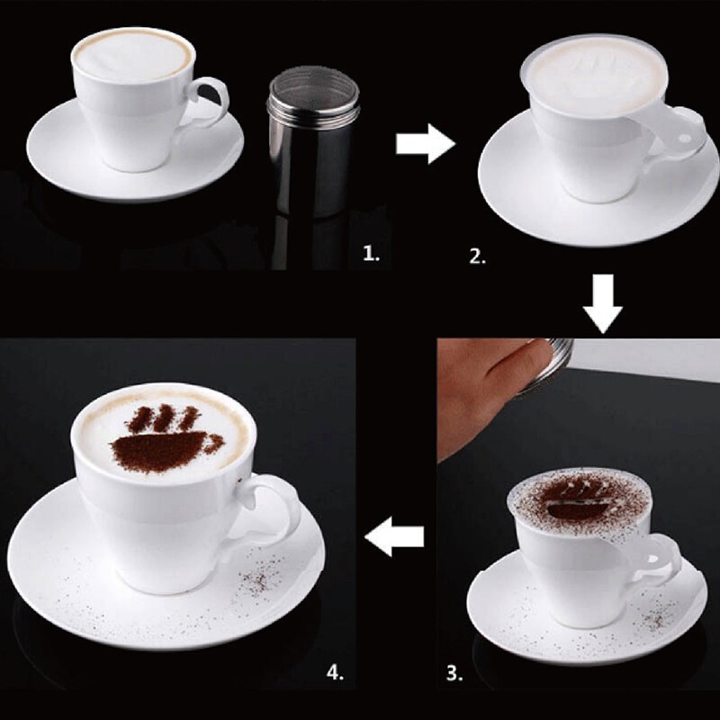 Plantillas decorativas para café, espray para decoración de capuchino, Barista, 16 piezas