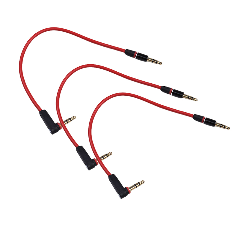 1/2/3/5pcs 3.5mm Short 20cm Jack To Jack Aux Cable Male To Male Stereo Audio Cables Cord 90 Degree: PURPLE