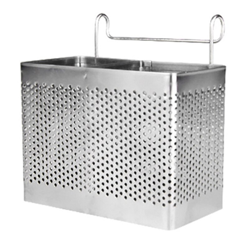 Roestvrij Staal Eetstokjes Houder Opknoping Bestek Drogen Mand Servies Afdruiprek Met Haken Keuken Gebruiksvoorwerp: Licht Groen