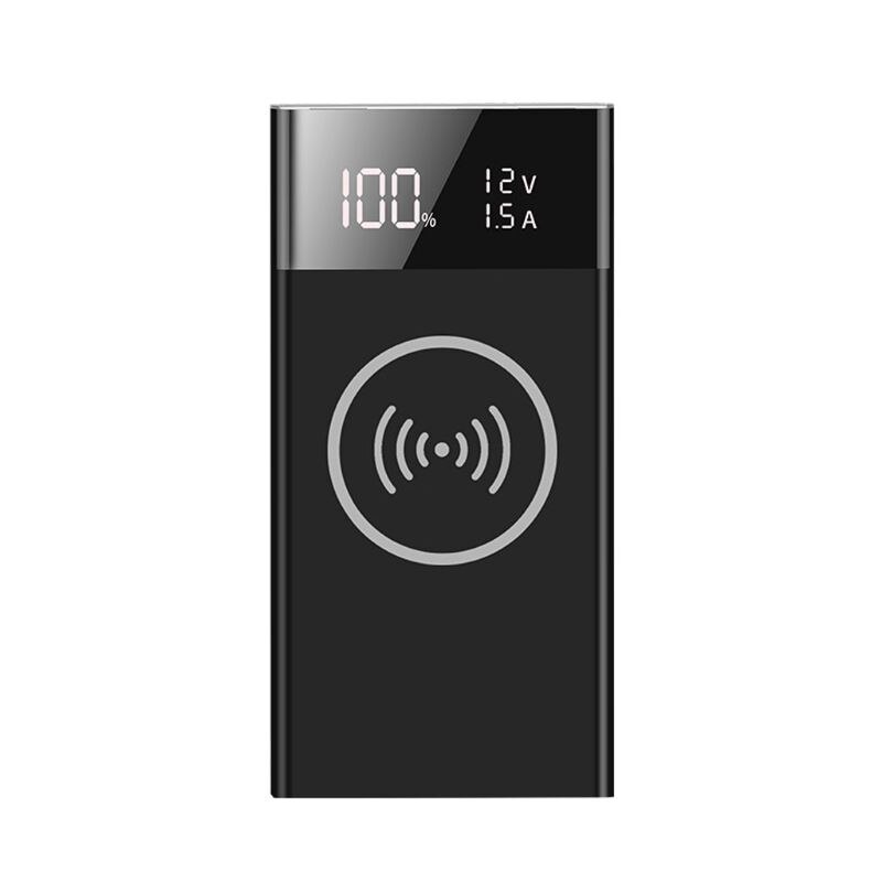 6x 18650 akku diy qi langaton laturi  qc3.0 usb tyyppi c pd virtapankki kotelo  n0hc: Musta