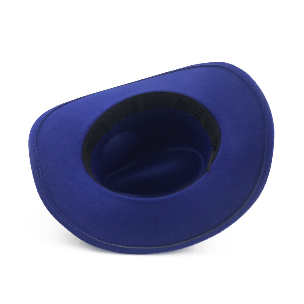 Yy retro vestlig cowboyhatt vinter med bredt metall pu lærbelte trilby caps menn kvinner rullebrett fedora jazz panama  yy20073