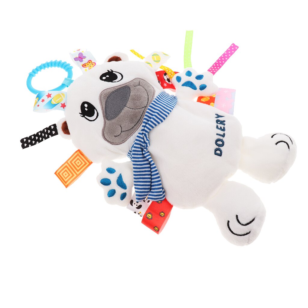 Infant Plush Toys Hanging Crib Animal Baby Buggy Bed Rattles Pushchair Pram: White bear