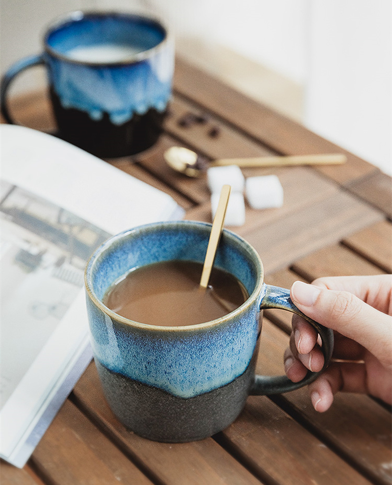 Tasse à café rétro créative, en céramique, Simple, pour le petit déjeuner, pour le lait, l'avoine, l'eau, le thé, G070