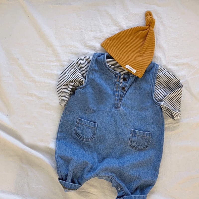 MILANCEL del bambino salopette di jeans tasca frontale tute del bambino Coreano ragazzi del bambino vestiti del bambino tuta