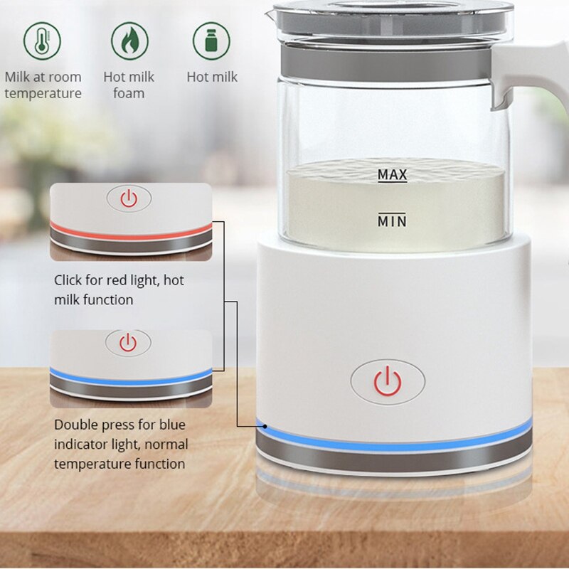 Melkopschuimer elektrische melkstomer zachte schuimmaker voor en koud melkschuim, koffie, latte, melkverwarmer eu-stekker