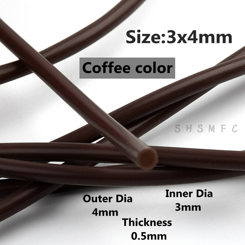1m 1X3 2X3 3X 4 3,5X5,5mm flexibel Gummi Schlauch Silikon Rohr Trinken Weiche Rohr Wasser gelenke Aquarium Zubehör Kein Geruch Kapillare: Kaffee Farbe 3x4mm