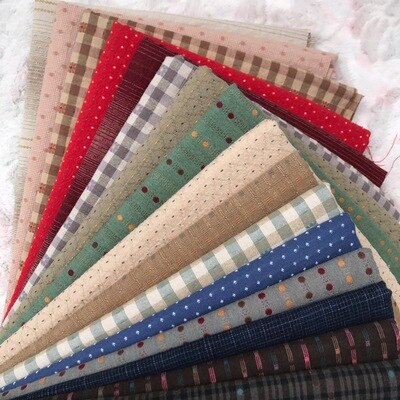 23 x 33cm 11- delt polykromatisk hi billigste japanske første fargevaskede stoffet søm dol gjør-det-selv-stoff rutet bomullsdukke