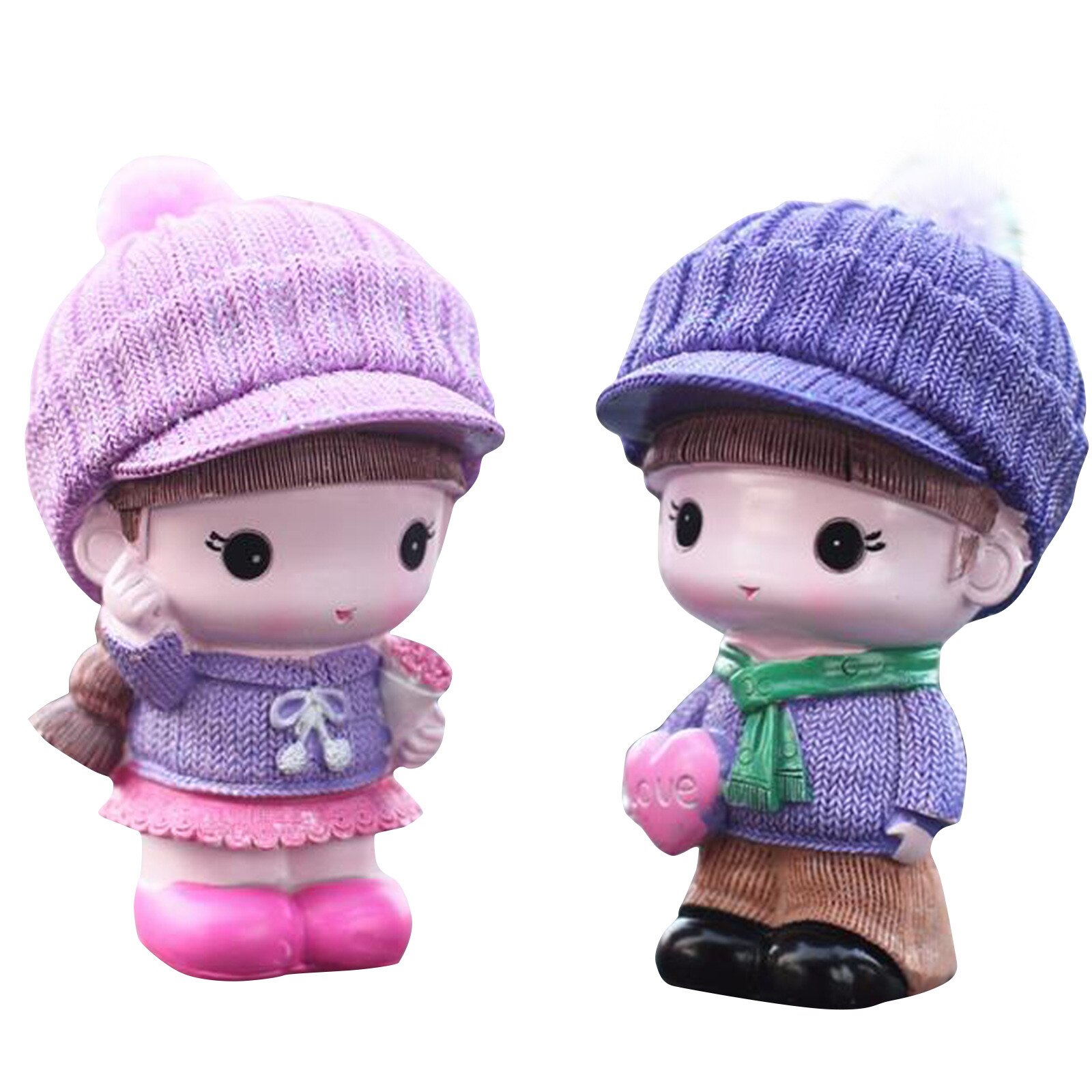 4 # Wishing Paar Beeldjes Leuke Auto Pop Ornamenten Auto-interieur Decoraties Beeldjes Miniaturen Beste Voor Uw Liefhebbers