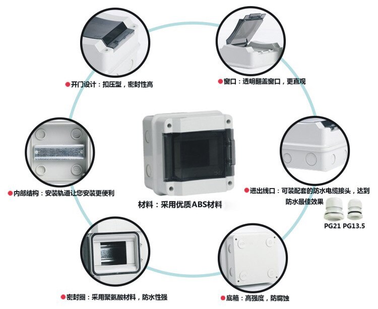 2~5 Ways IP65 Industrial Waterproof Enclosure/ Waterproof Distribution Box SHK-5 140*140*105mm