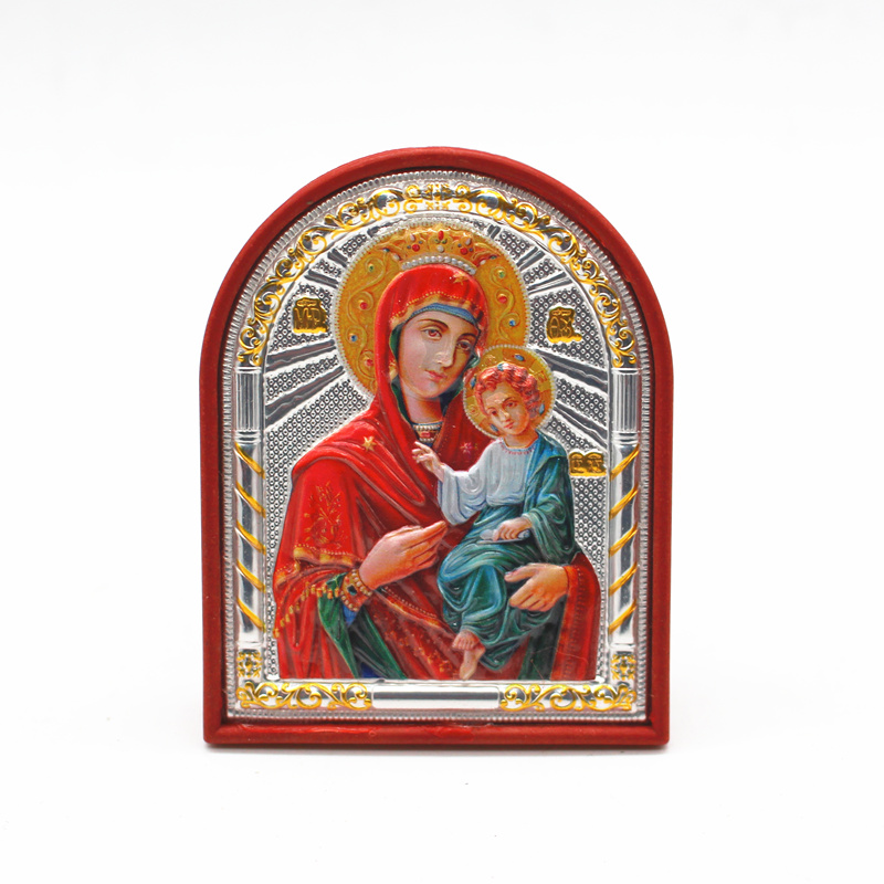 Orthodoxe Pictogrammen Kerk Gebruiksvoorwerpen Zilveren Maagd Maria Religieuze Christian Icoon