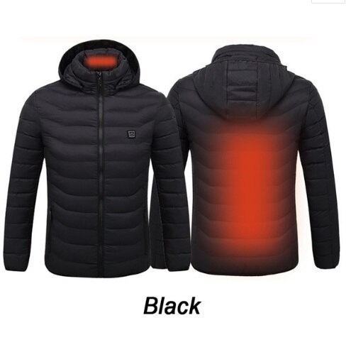 Upgrade Herren Winter Jacken Beheizte USB Mit Kapuze Arbeit Jacke Mäntel Einstellbare Temperatur Control Sicherheit Kleidung Heizung Weste Mantel: XL