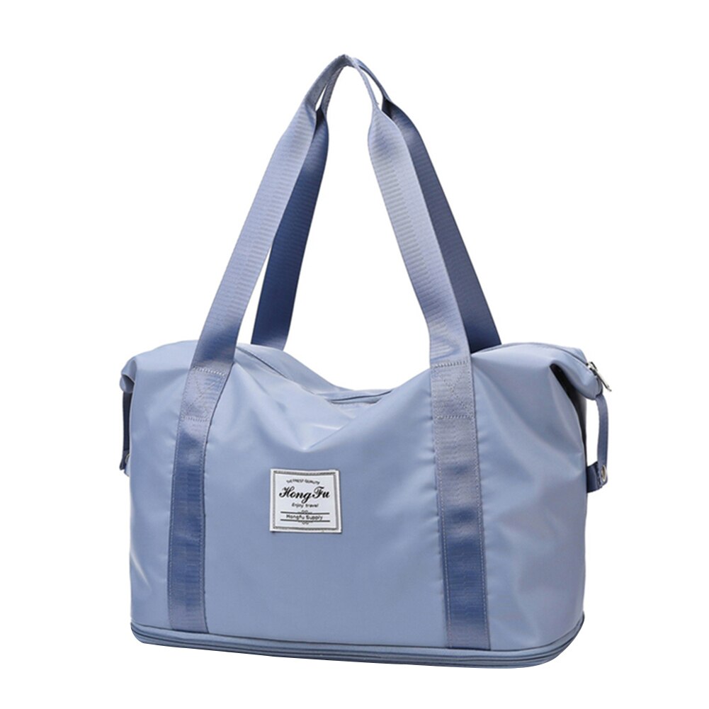 Large Capacity Folding Travel Bag Women Training Travel Handle Handbag Yoga Foldable Large Capacity Women Gym Bags Shoulder Bag: Blue