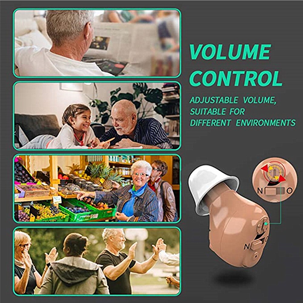 Invisible CIC Hearing Aid Rechargeable Mini Hearing Aids for the Elderly Wireless Ear Aids Hearing Loss Device