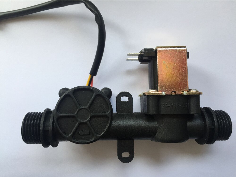 G1/2 Water Flow Sensor + Magneetventiel, Plastic Een Klep 1-30L/Min