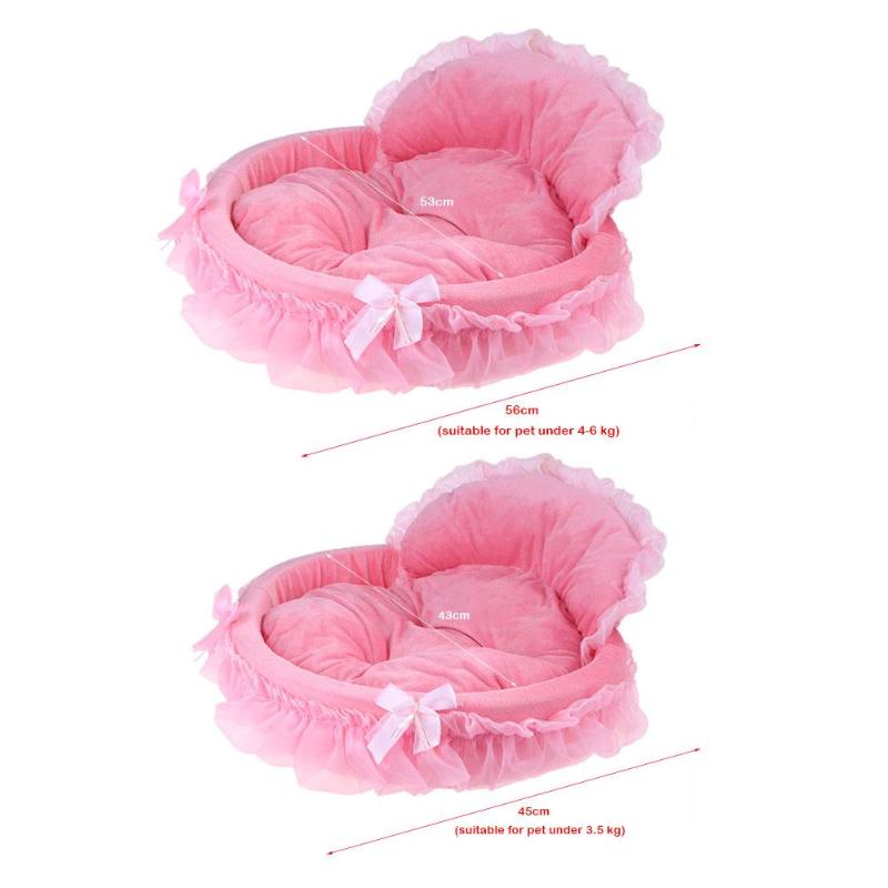 HKML okrągłe legowisko dla psa różowa koronka księżniczka dom dla szczeniaka pieska Miś pościel mata budy gniazdo sofa mata kot placki łóżko artykuły dla zwierząt