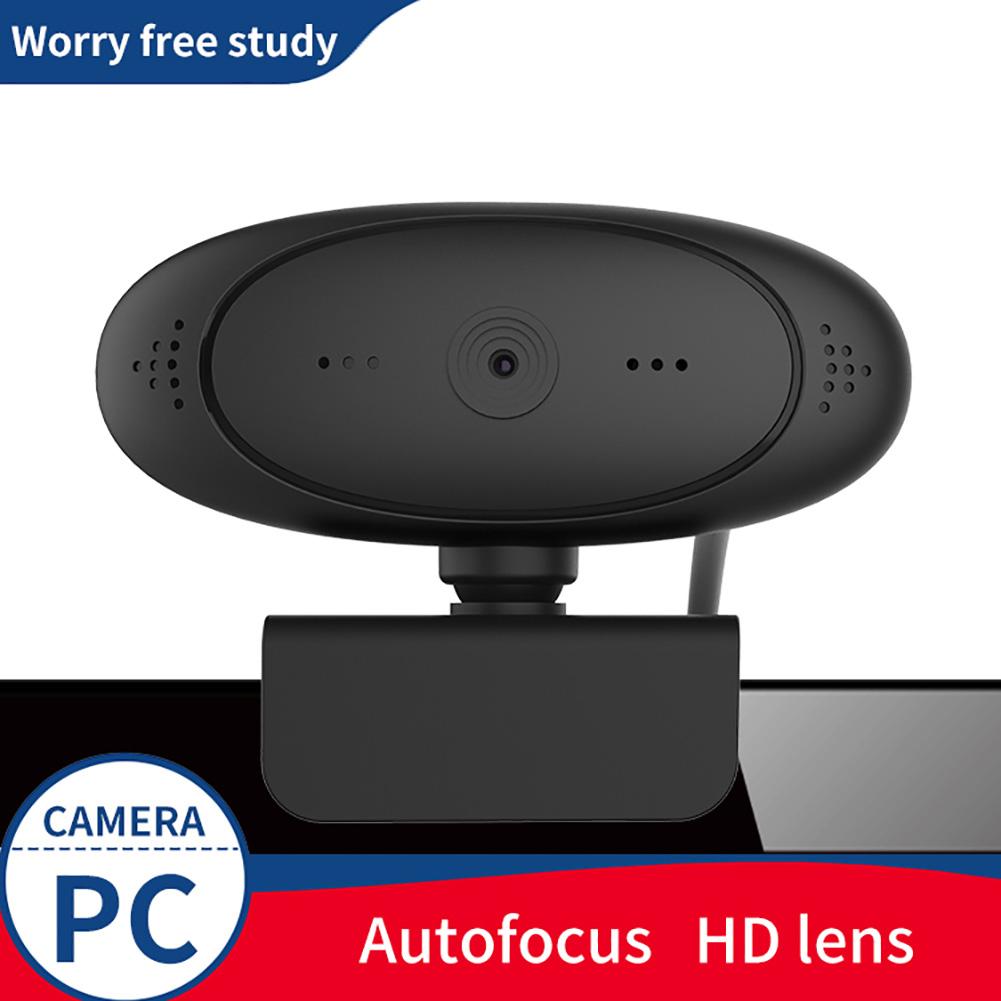 360 Degree Rotating HD 1080P USB Webcam Built-in Mic Video Camera for Laptop PC Teaching Working ABS