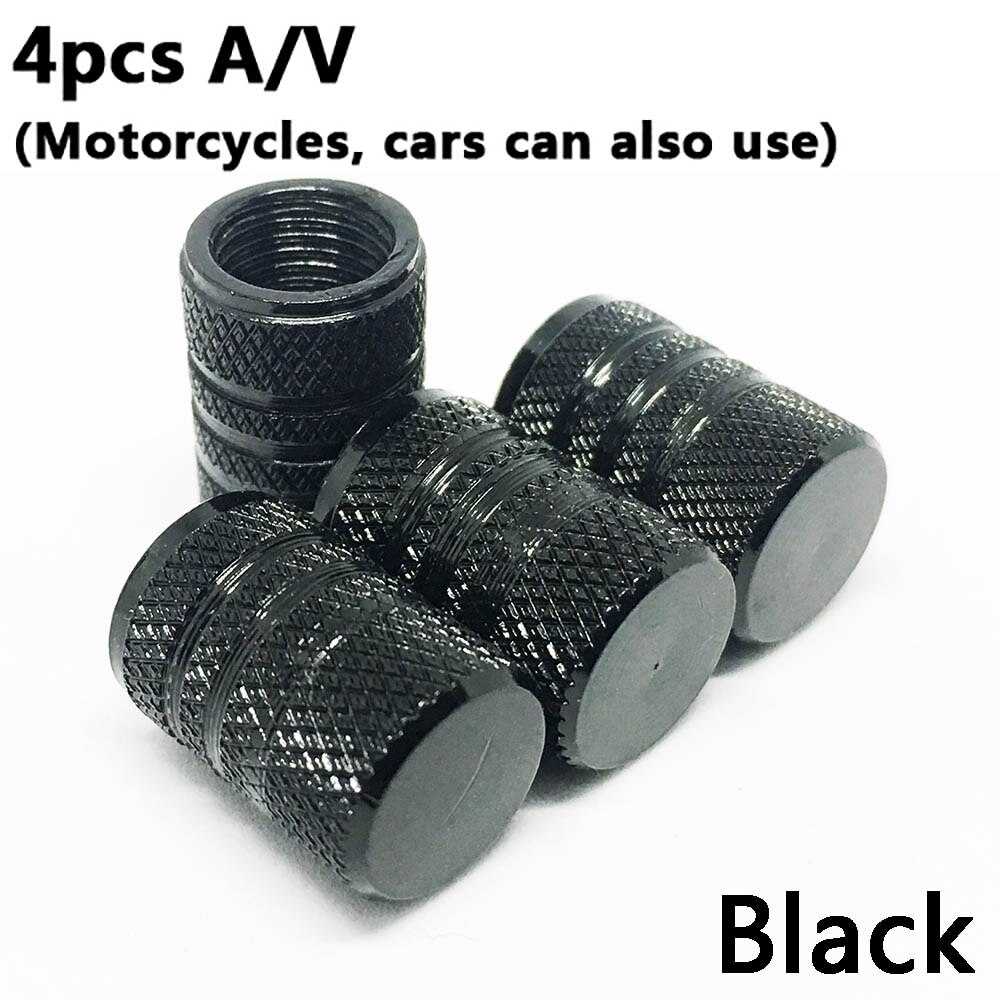 4Pcs Bike Wheel Tire Covered Car Motorcycle Truck universal Tube Tyre Bicycle AV SV American AIR Valve Cap Dustproof 10 colors: American 4PCS Black