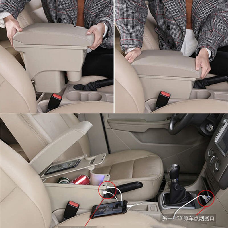 Voor Ford Focus 2 Armsteun Doos Voor Ford Focus 2 Mk2 Auto Armsteun Doos Auto Accessoires Nterior Retrofit Onderdelen Center opbergdoos Usb