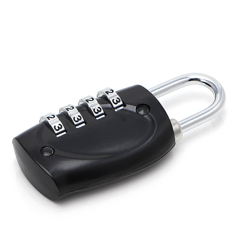 4 Dial Cijfercombinatie Koffer Bagage Metalen Code Sluizen Hangslot Wxtc: Black