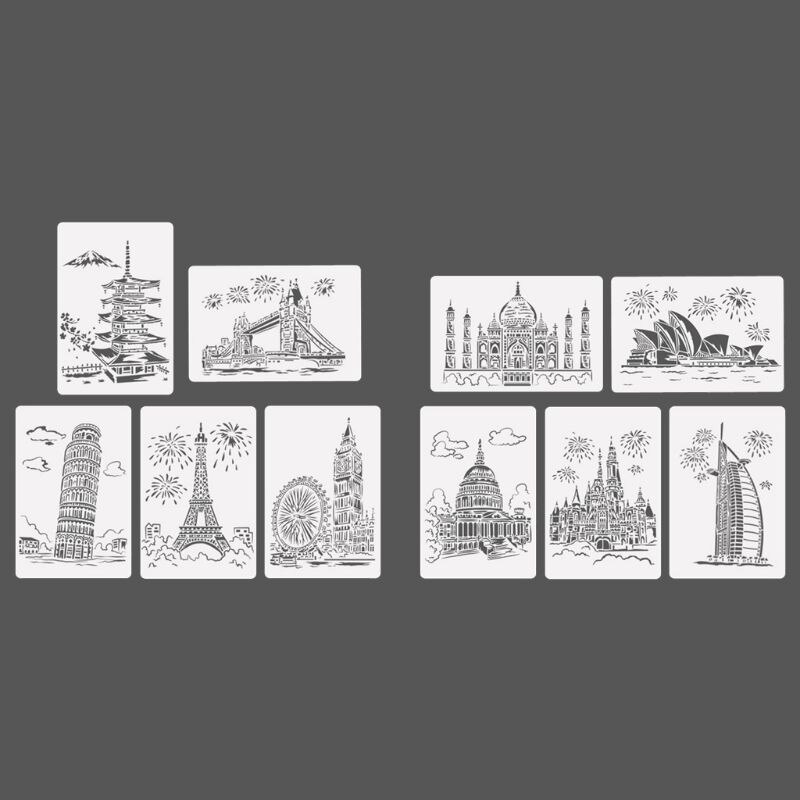 5 pièces/ensemble tour voilier dessin gabarit pochoir peinture gaufrage Scrapbooking