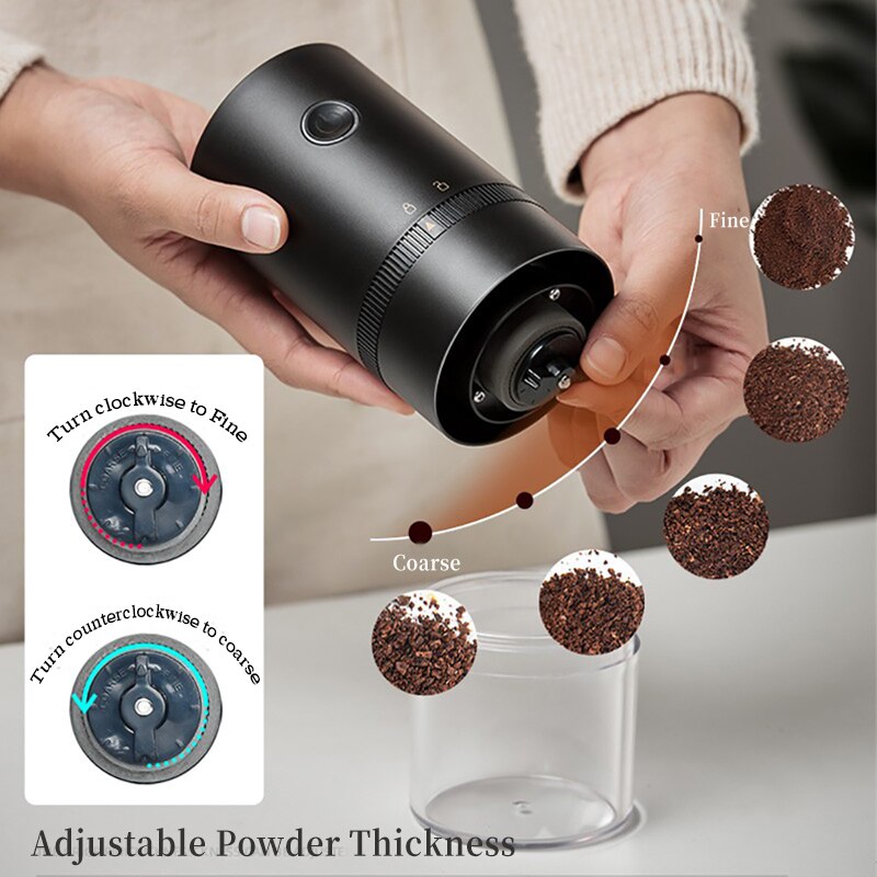Tragbare Elektrische Kaffeemühle USB Aufladbare Gewürze Pfeffer Kaffee Bohne Mühle Maschine Küche Werkzeuge Einstellbare Kaffeemühle