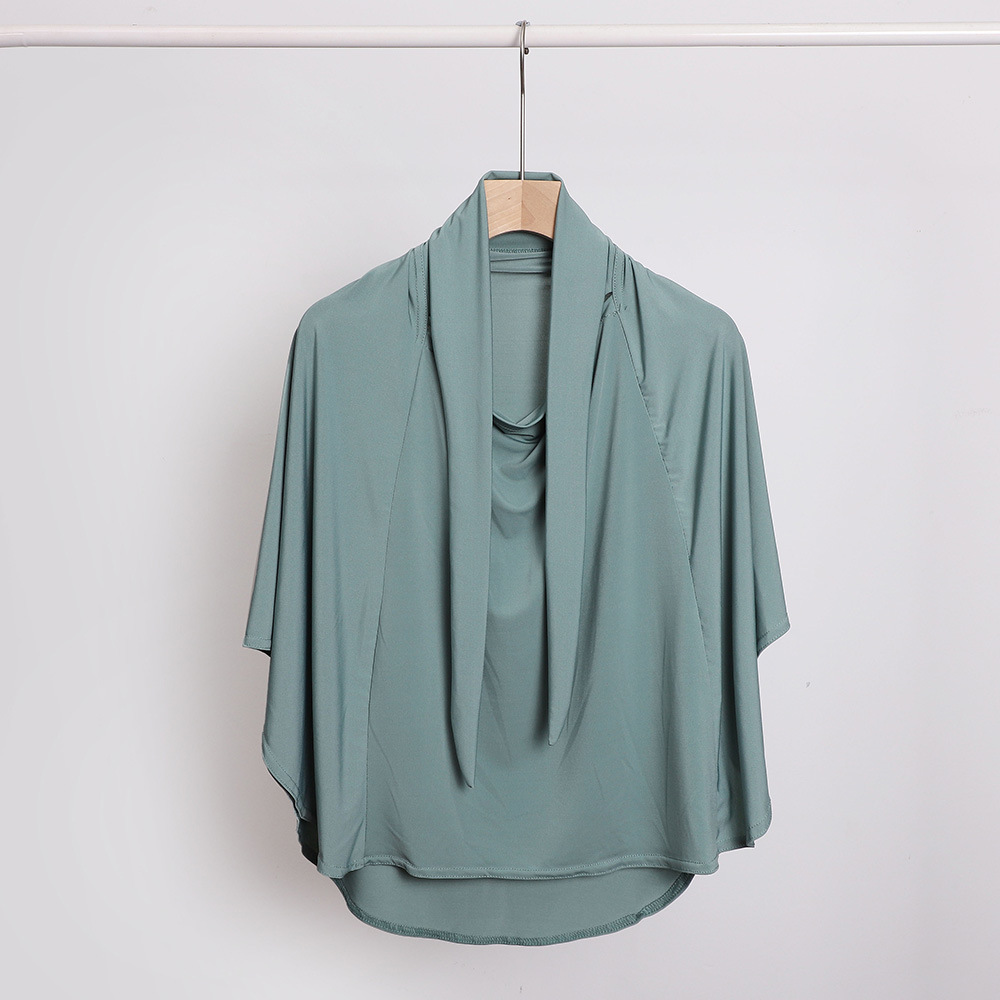 Ramadan Spring Summer Breathable Ironless Hijabs Long Instant Hijab Woman Ready To Wear With Face Masks Ready to Wear Hijabs: Dusty Pink