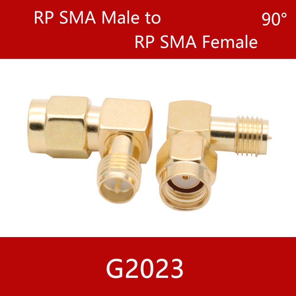 Conector SMA a SMA macho hembra RP SMA a SMA macho RPSMA, convertidor de adaptador RF de 3 vías de ángulo recto: G2023