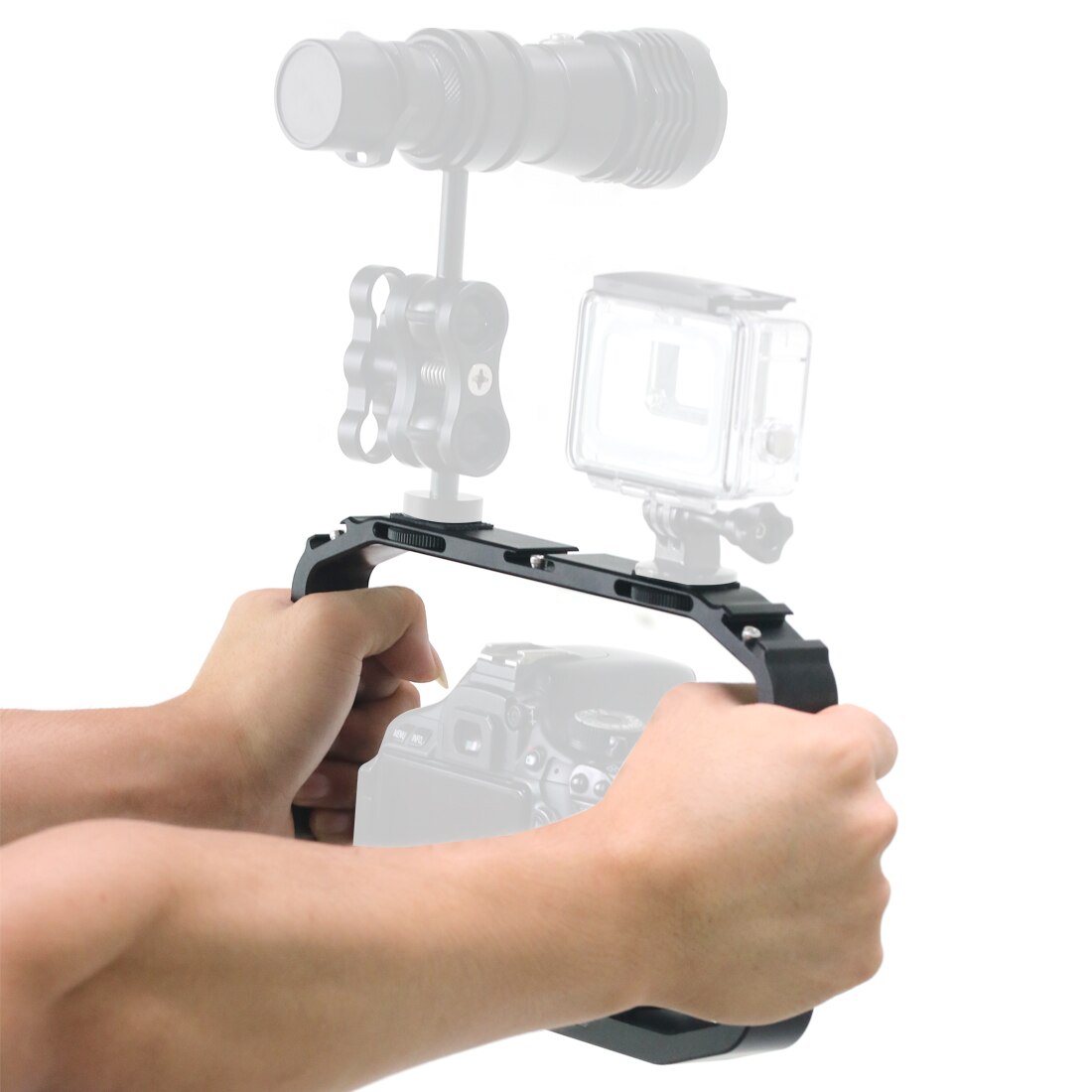 Handheld Kooi Voor Osmo Action/Yi/Eken Voor Gopro 7 6 Mobiel Clip Stand Houder Video Vlog Grip stabilizer Rig Beugel Cam