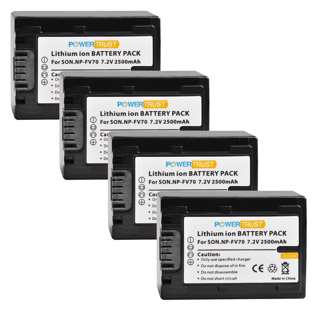 Cargador de batería de NP-FV70 para videocámara Sony FDR-AX53 AX700 AX33/B, HDR-CX455/B, CX675/B, CX900, PJ340, PJ540, PJ670/B, PJ810, Handycam: 4x battery