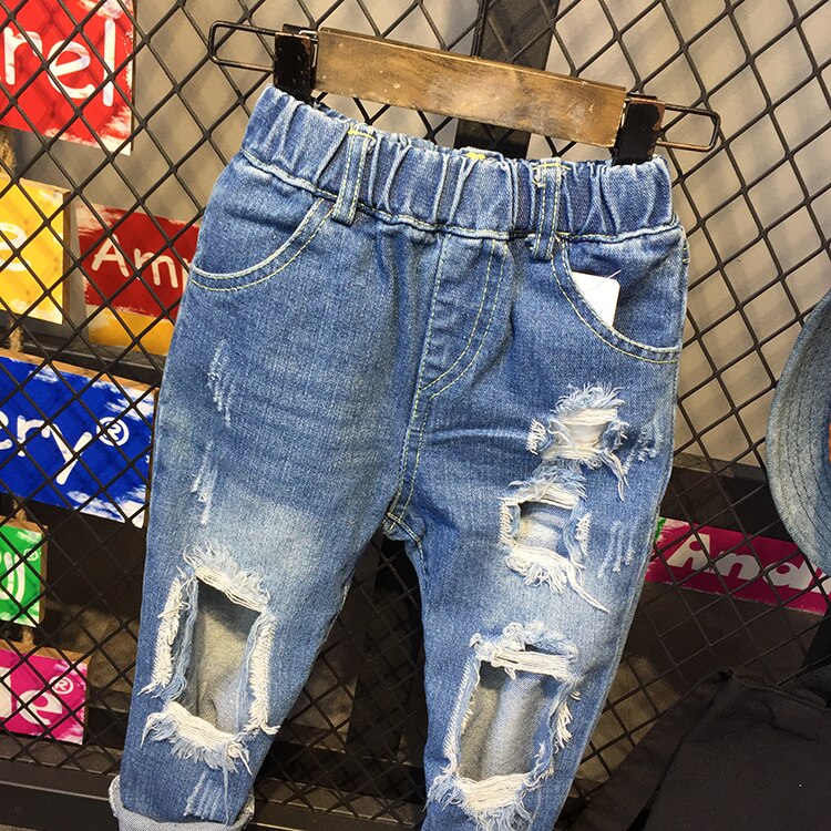 Drenge piger huller jeans bukser 1-6 år børn bukser forårs mærke børn denim bukser casual ripped jeans