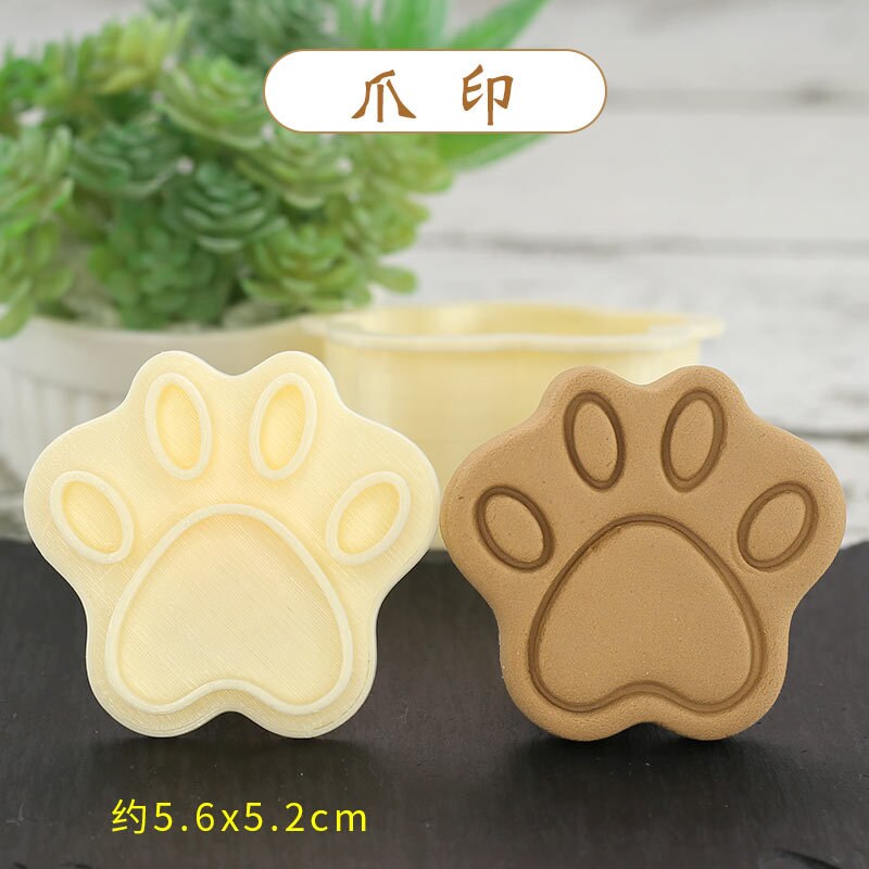 Huisdier Biscuit Mold Cartoon Kat Poot Hond Bone Kip Been Kleine Vis Zelfgemaakte Hond Snack Diy Bakvorm Pla Plastic cookie Cutter: Dog paw