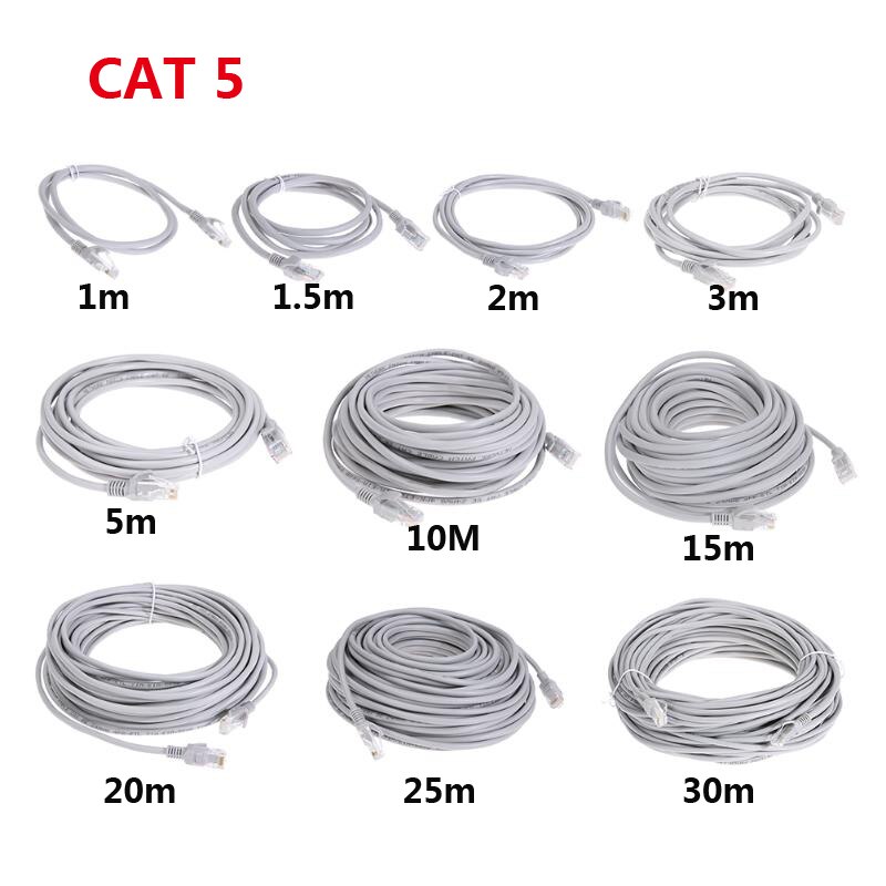 Ethernet Cable Cat8 Lan Cable RJ45 Network Cat 5 Router Internet Patch Cord for Computer 1m/3m /10m/15m/20m/25m/30m Lan Cable: Cat 5 Cable Gray / 1.5m