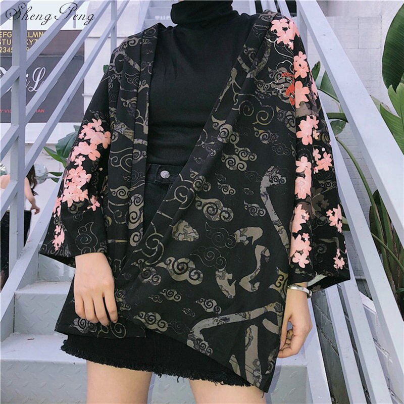 Japanese kimono shirt beach kimono cardigan women summer traditional japanese kimono yukata japanese traditional kimonos V1285