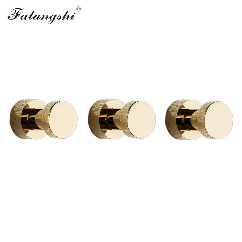 Wieszaki mosiężne wieszak na ubrania gospodarstwa domowego mała dekoracja Rustproof wieszak na ręcznik wieszak na płaszcze wieszak na klucze akcesoria łazienkowe WB8123: 3pcs Gold