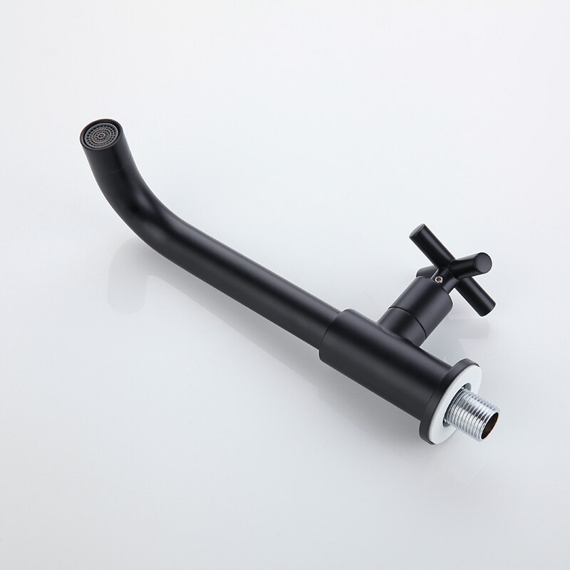 Brass Concealed Wall Mount Single Cold Water Tap Basin Faucet Brushed Gold Black Chrome Grey Basin Long Spout Lavatory Bibcock