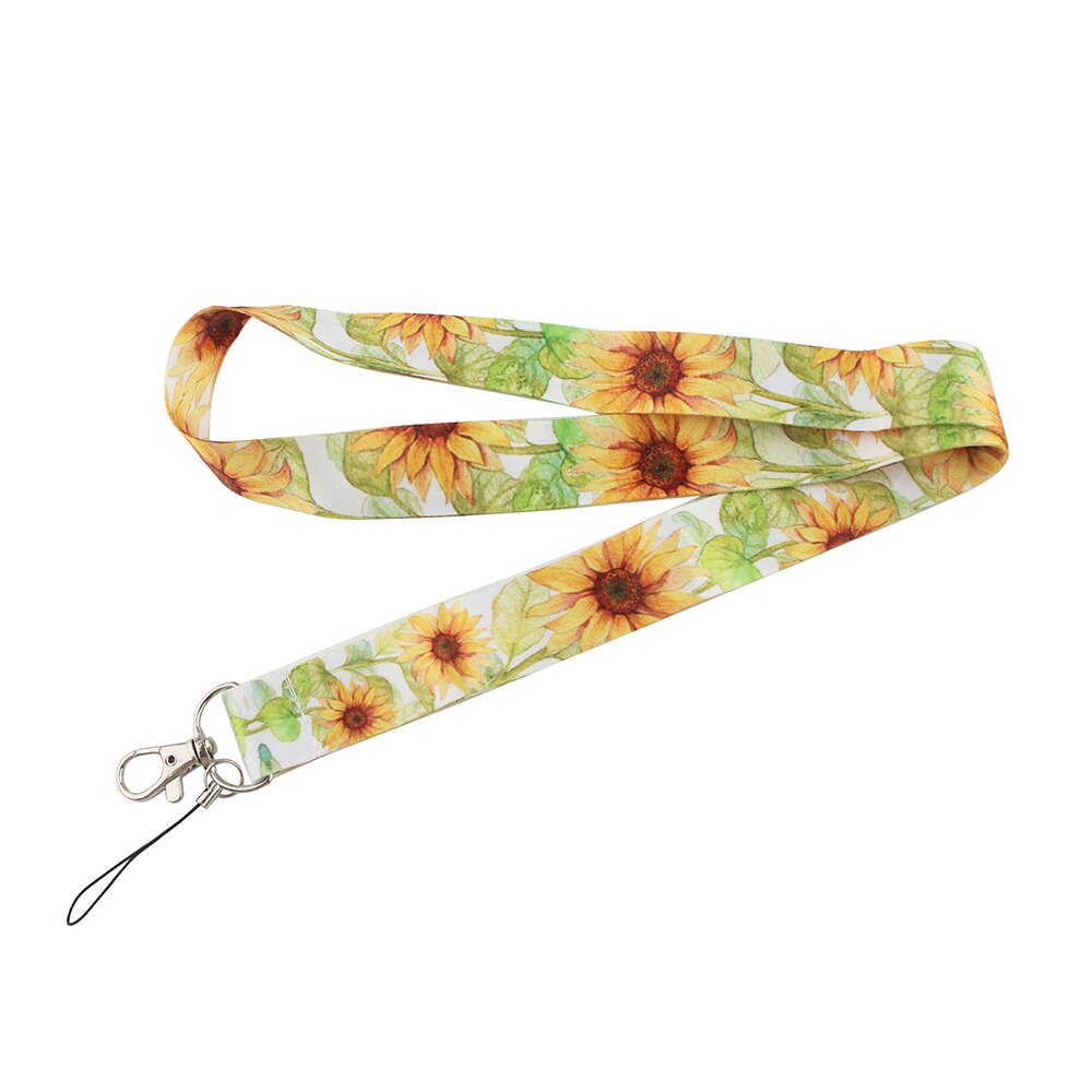 CB083 Zonnebloem Mode Kunst Lanyard Id Badge Houder Bus Pass Case Cover Slip Bank Credit Kaarthouder Strap Card houder: 1