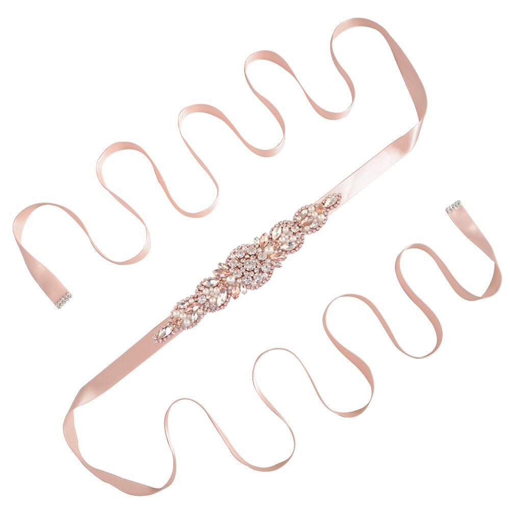 TRiXY S426 Rhinestone Belt Stunning Bridal Belt Rose Gold Diamond Belt Wedding Belt Crystal Wedding Sash Woman Sash Belt: vintage pink