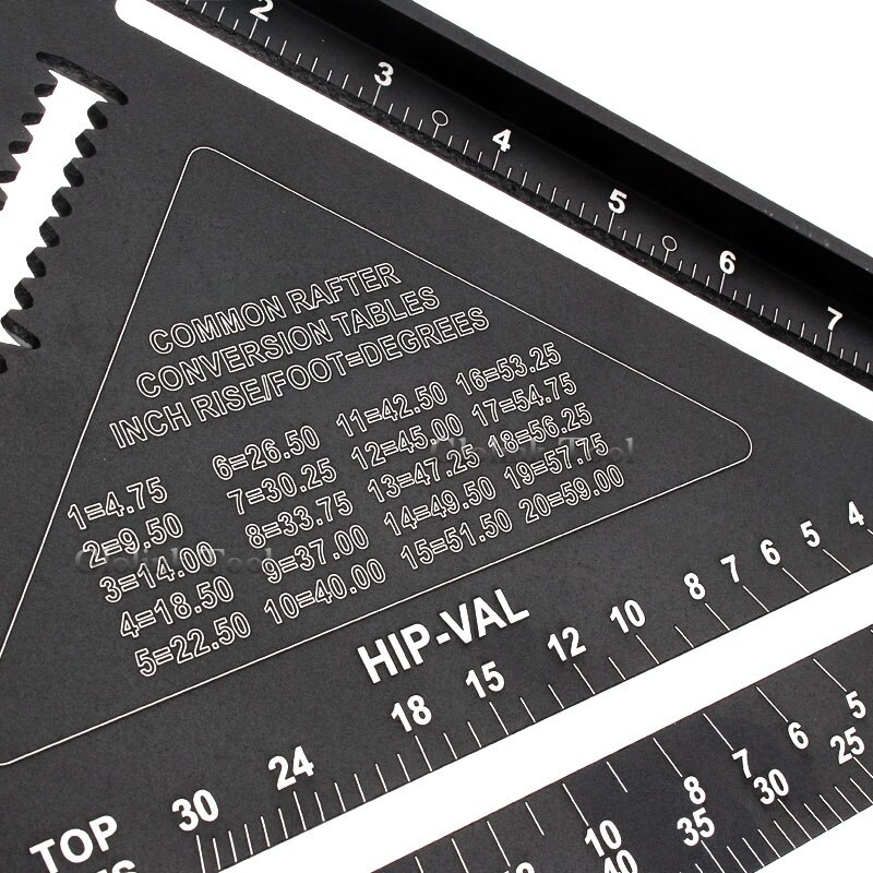 7" Inch Triangle Ruler Measuring Tool Quick Read Square Layout Tool Triangle Angle for Carpenter Ruler For Woodworking