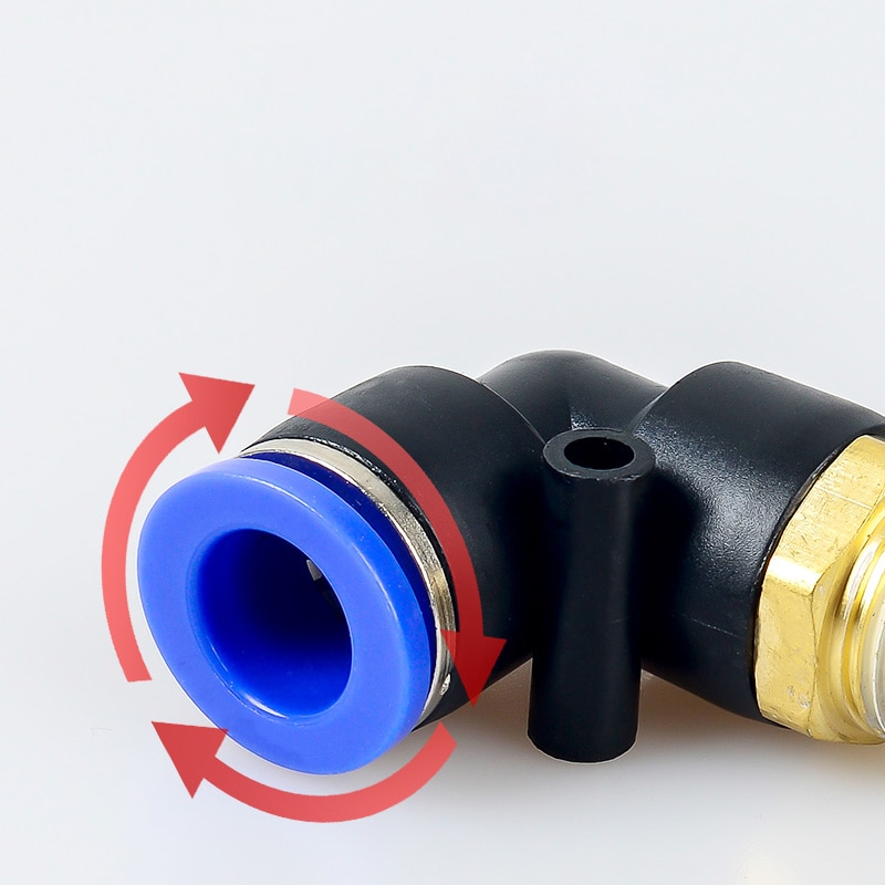Pl pneumaattinen liitin 4mm-12mm letku  od 1/8 " 1/4 " 3/8 " 1/2 " uros pneumaattinen kierre putki kulmaliitin putki ilma työnnetään sisään